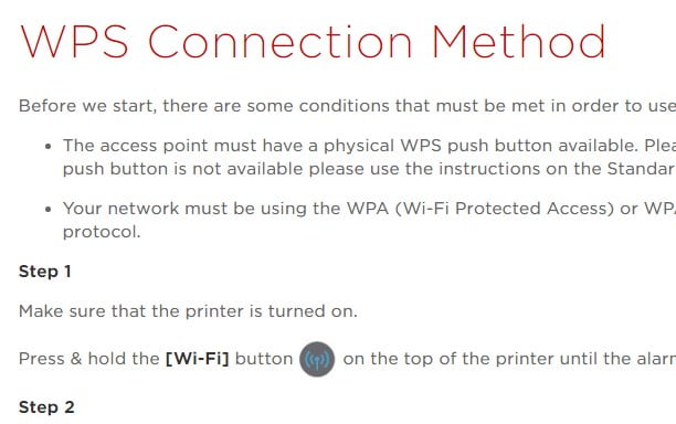 Wireless WPS Connection Method